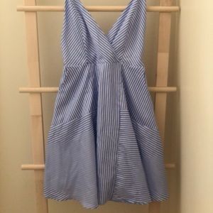 Striped backless mini dress